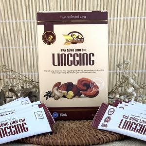 Trà Gừng Linh Chi LINGGING, Hộp 12 Gói x 3g